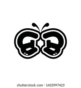 Vector - Butterfly conceptual simple, colorful icon. Logo. Vector illustration
