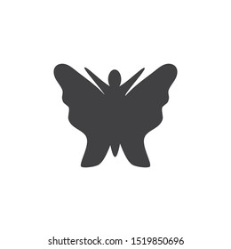 Vector - Butterfly conceptual simple, colorful icon. Logo. Vector illustration