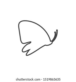 Vector - Butterfly conceptual simple, colorful icon. Logo. Vector illustration