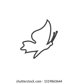 Vector - Butterfly conceptual simple, colorful icon. Logo. Vector illustration