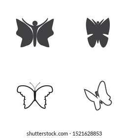 Vector - Butterfly conceptual simple, colorful icon. Logo. Vector illustration