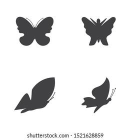 Vector - Butterfly conceptual simple, colorful icon. Logo. Vector illustration