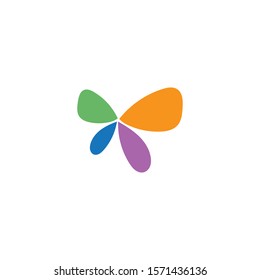 Vector Butterfly conceptual simple colorful icon Logo Vector Animal