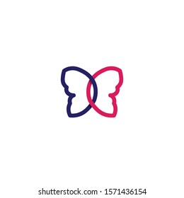 Vector Butterfly conceptual simple colorful icon Logo Vector Animal