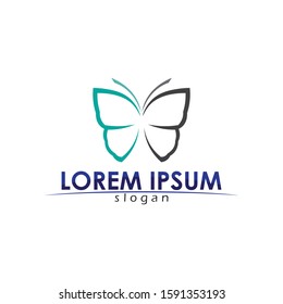 Vector Butterfly conceptual simple colorful icon Logo Vector Animal