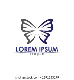 Vector Butterfly conceptual simple colorful icon Logo Vector Animal