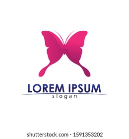 Vector Butterfly conceptual simple colorful icon Logo Vector Animal