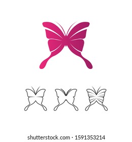 Vector Butterfly conceptual simple colorful icon Logo Vector Animal