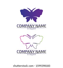 Vector Butterfly conceptual simple colorful icon Logo Vector Animal