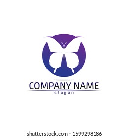 Vector Butterfly conceptual simple colorful icon Logo Vector Animal