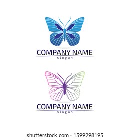 Vector Butterfly conceptual simple colorful icon Logo Vector Animal
