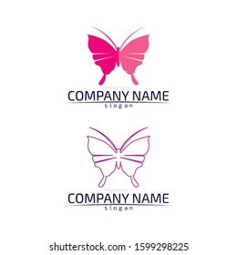 Vector Butterfly conceptual simple colorful icon Logo Vector Animal