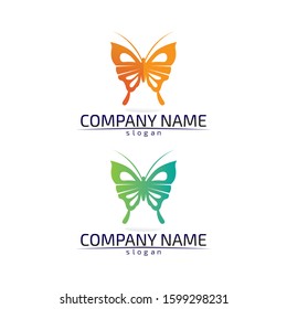 Vector Butterfly conceptual simple colorful icon Logo Vector Animal