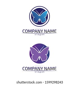 Vector Butterfly conceptual simple colorful icon Logo Vector Animal