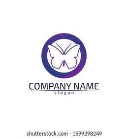 Vector Butterfly conceptual simple colorful icon Logo Vector Animal