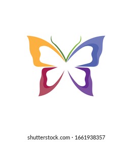 Vector Butterfly conceptual simple colorful icon Logo Vector Animal