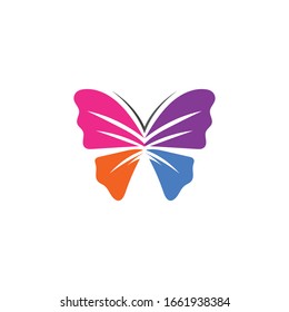 Vector Butterfly conceptual simple colorful icon Logo Vector Animal