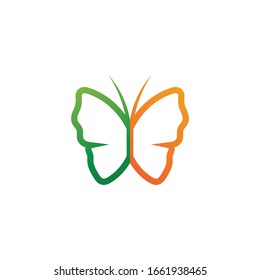 Vector Butterfly conceptual simple colorful icon Logo Vector Animal