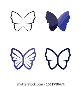Vektorillustration Butterfly konzeptionell einfache farbige Symbol Logo-Vektorillustration Tier