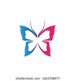 Vector Butterfly conceptual simple colorful icon Logo Vector Animal