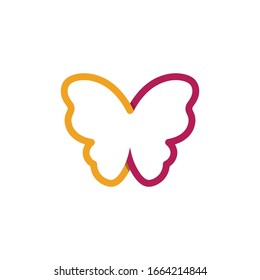Vector Butterfly conceptual simple colorful icon Logo Vector Animal