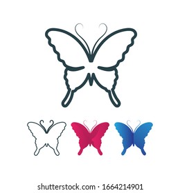 Vector Butterfly conceptual simple colorful icon 
