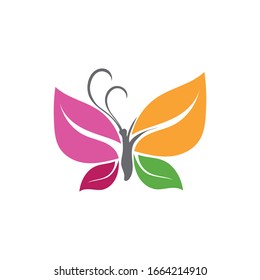 Vector Butterfly conceptual simple colorful icon 