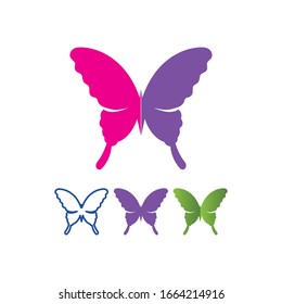 Vector Butterfly conceptual simple colorful icon Logo Vector Animal