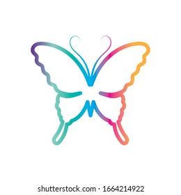 Vector Butterfly conceptual simple colorful icon Logo Vector Animal