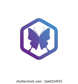 Vector Butterfly conceptual simple colorful icon