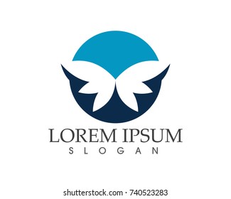 Vector - Butterfly conceptual simple, colorful icon. Logo. Vector illustration