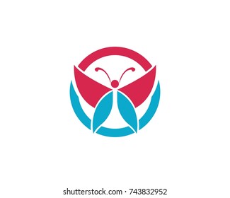 Vector - Butterfly conceptual simple, colorful icon. Logo. Vector illustration