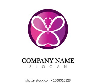 Vector - Butterfly conceptual simple, icon. Logo. Vector illustration
