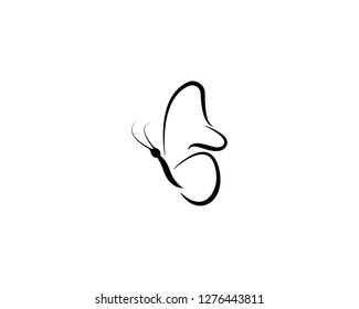 Vector - Butterfly conceptual simple icon. Logo. Vector illustration