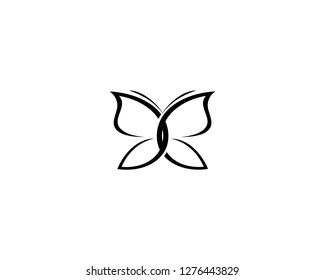 Butterfly Simple Luxury Outline Logo Concept Stock Vector (Royalty Free ...