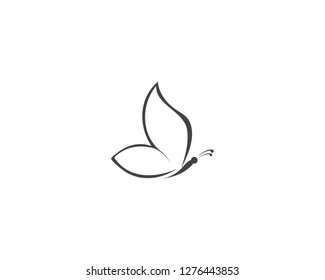 Vector - Butterfly conceptual simple icon. Logo. Vector illustration
