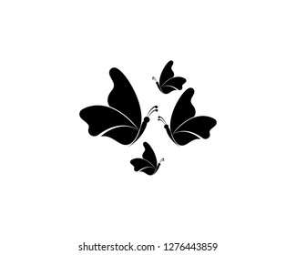 Vector - Butterfly conceptual simple icon. Logo. Vector illustration