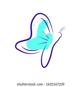Vector - Butterfly conceptual simple icon. Logo. Vector illustration