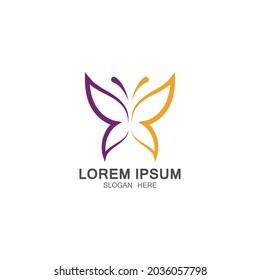 Vector - Butterfly conceptual simple icon. Logo. Vector illustration