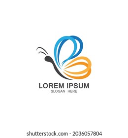Vector - Butterfly conceptual simple icon. Logo. Vector illustration