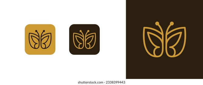 Vector - Butterfly conceptual simple icon. Logo. Linear Logo Vector illustration