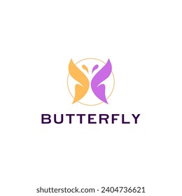 Vector - Butterfly conceptual simple icon. Logo. Vector illustration