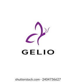 Vector - Butterfly conceptual simple icon. Logo. Vector illustration