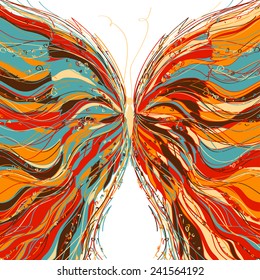 Vector butterfly design on a white background. EPS