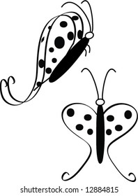 vector butterfly doodles