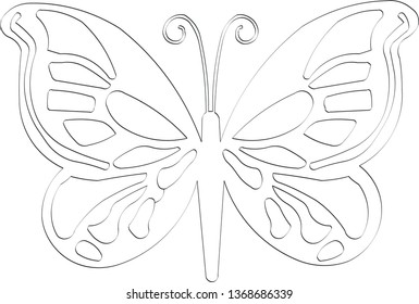 vector butterfly drawing for cutting