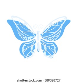 Vector butterfly drawn hand isolated on white background. Vector illustration.