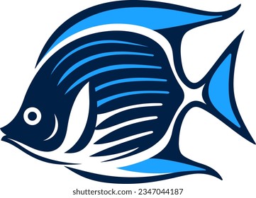 vector butterfly fish isolated on white
