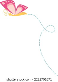 Vector butterfly in flat style for decoration, graphic design, logo.
