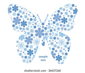 vector butterfly with flower texture